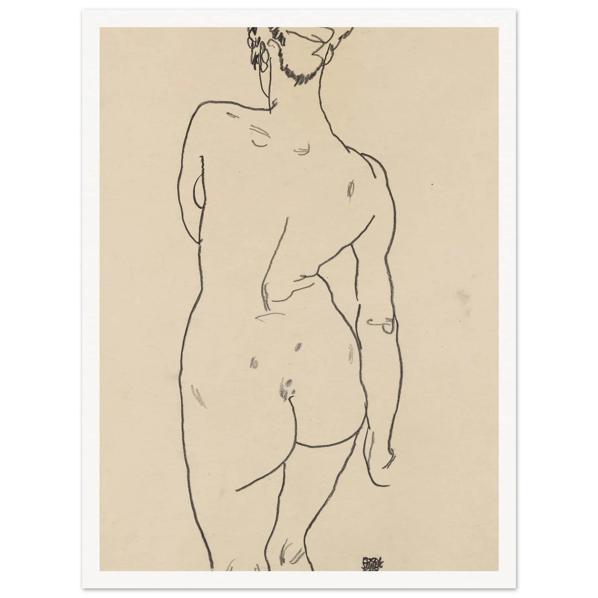 Weiblicher Rückenakt (1998) Art Print | Egon Schiele-Quipham Collections