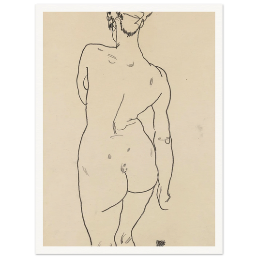 Weiblicher Rückenakt (1998) Art Print | Egon Schiele-Quipham Collections