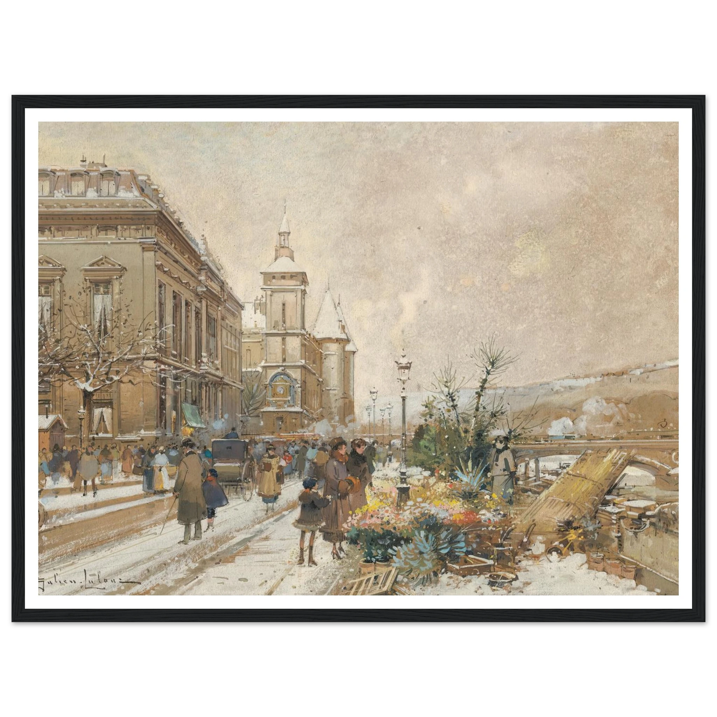 Le Marché aux fleurs Art Print | Eugene Galien Laloue-Quipham Collections
