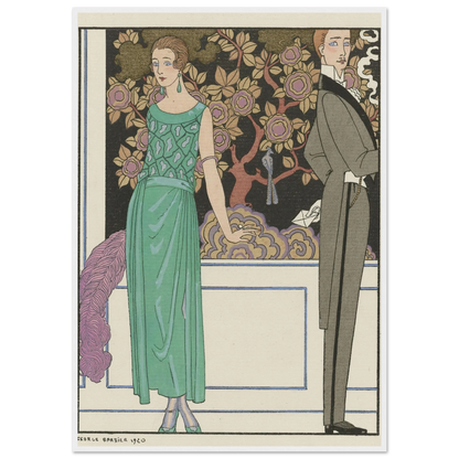 La premiere imprudence ; Robe du soir, de Beer (1921) Art Print | George Barbier-Quipham Collections