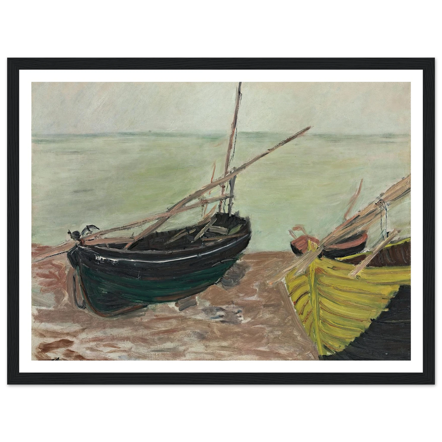 Étude de bateaux sur la plage d’Étretat (1885) Art Print | Claude Monet-Quipham Collections
