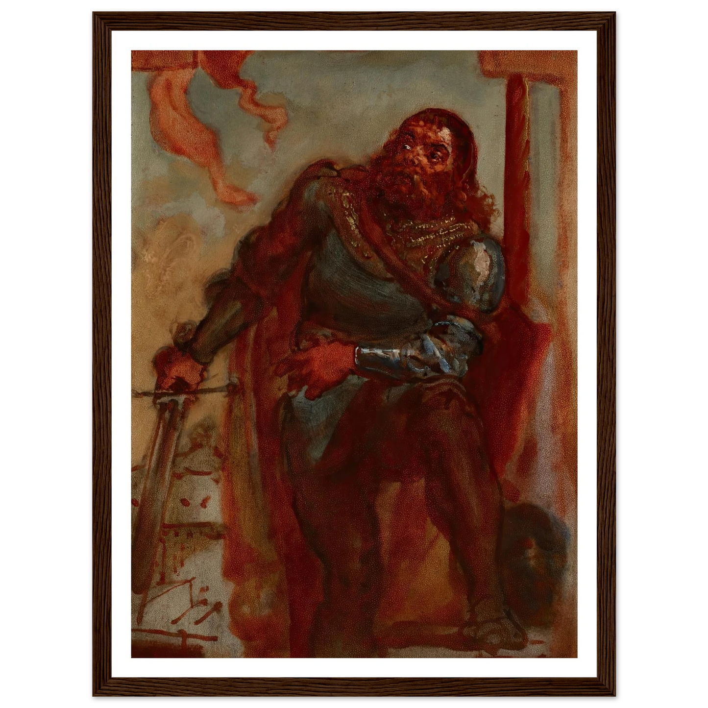 Sketch for the painting ‘Wacław Wilczek during the defence of the Benedictine monastery in Trzebice in Moravia in 1468 against Maciej Korwin’ (1876) Art Print | Jan Matejko-Quipham Collections