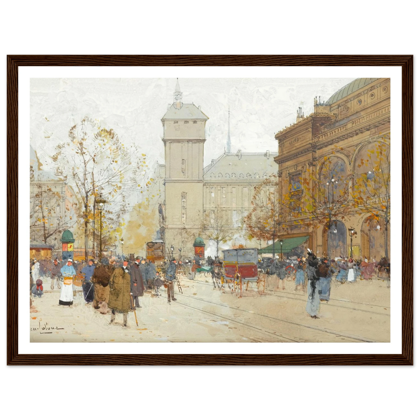 La Place Du Chatelet Art Print | Eugene Galien Laloue-Quipham Collections