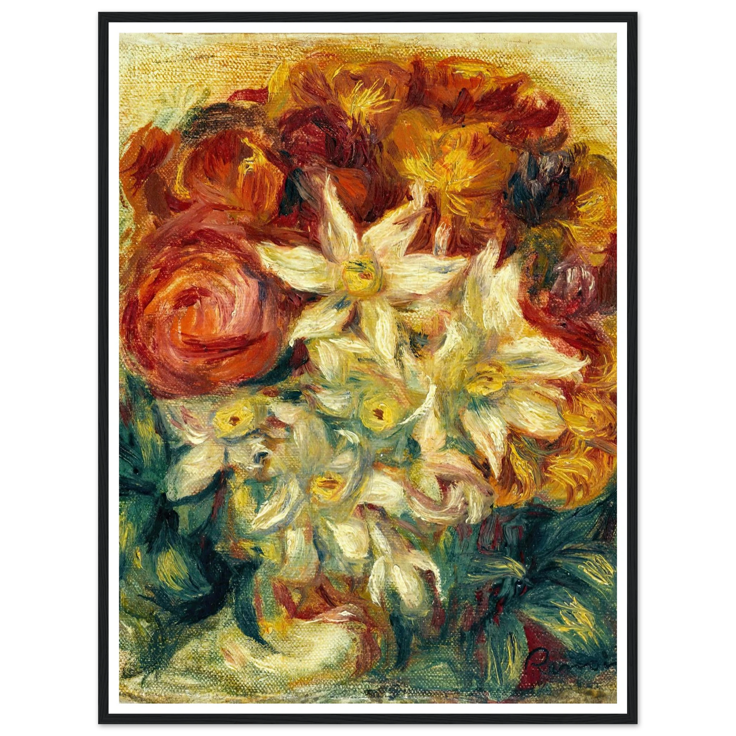 Bouquet de narcisses et de roses (1914) Art Print | Pierre Auguste Renoir-Quipham Collections
