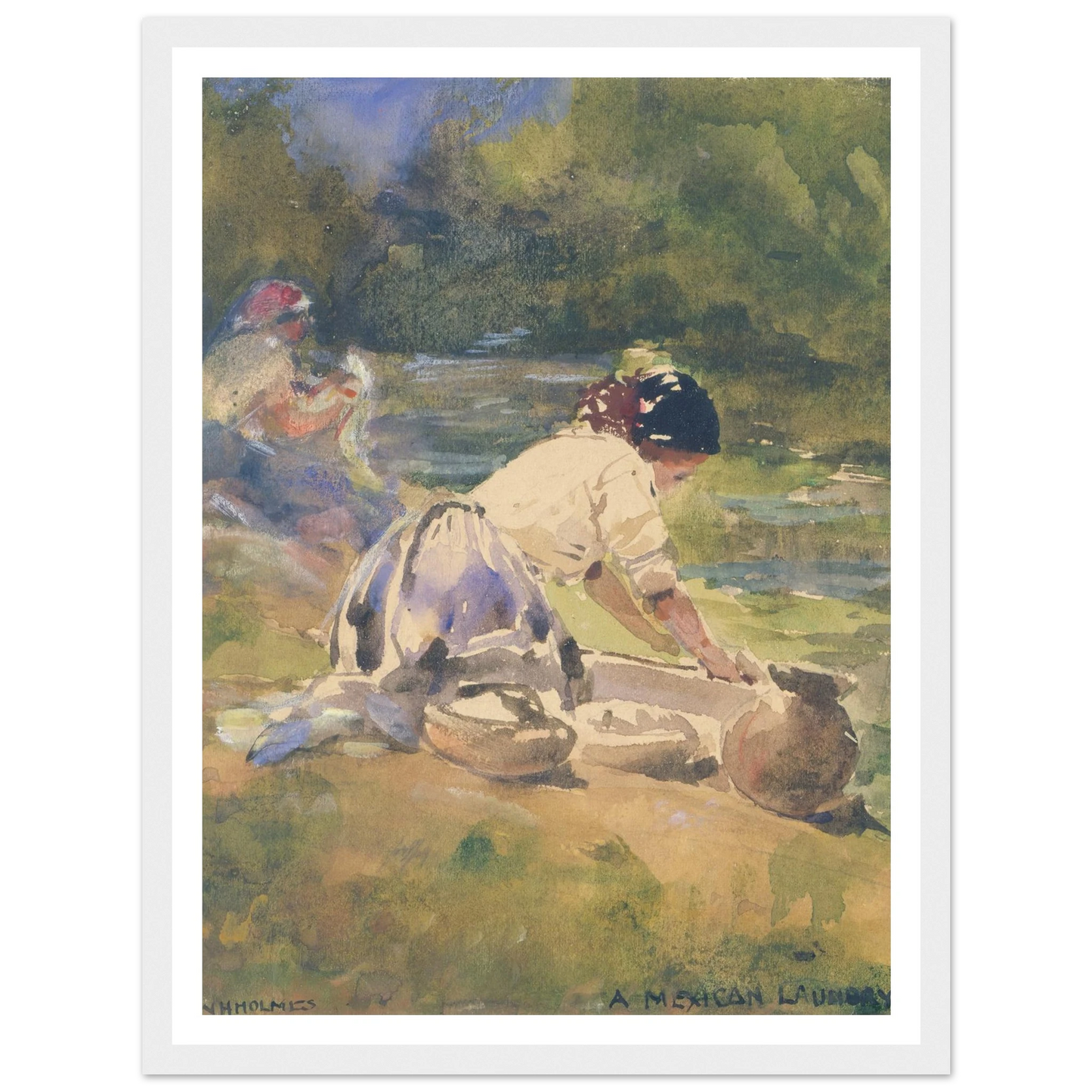 A Mexican Laundry (1895) Art Print | William Henry Holmes-Quipham Collections
