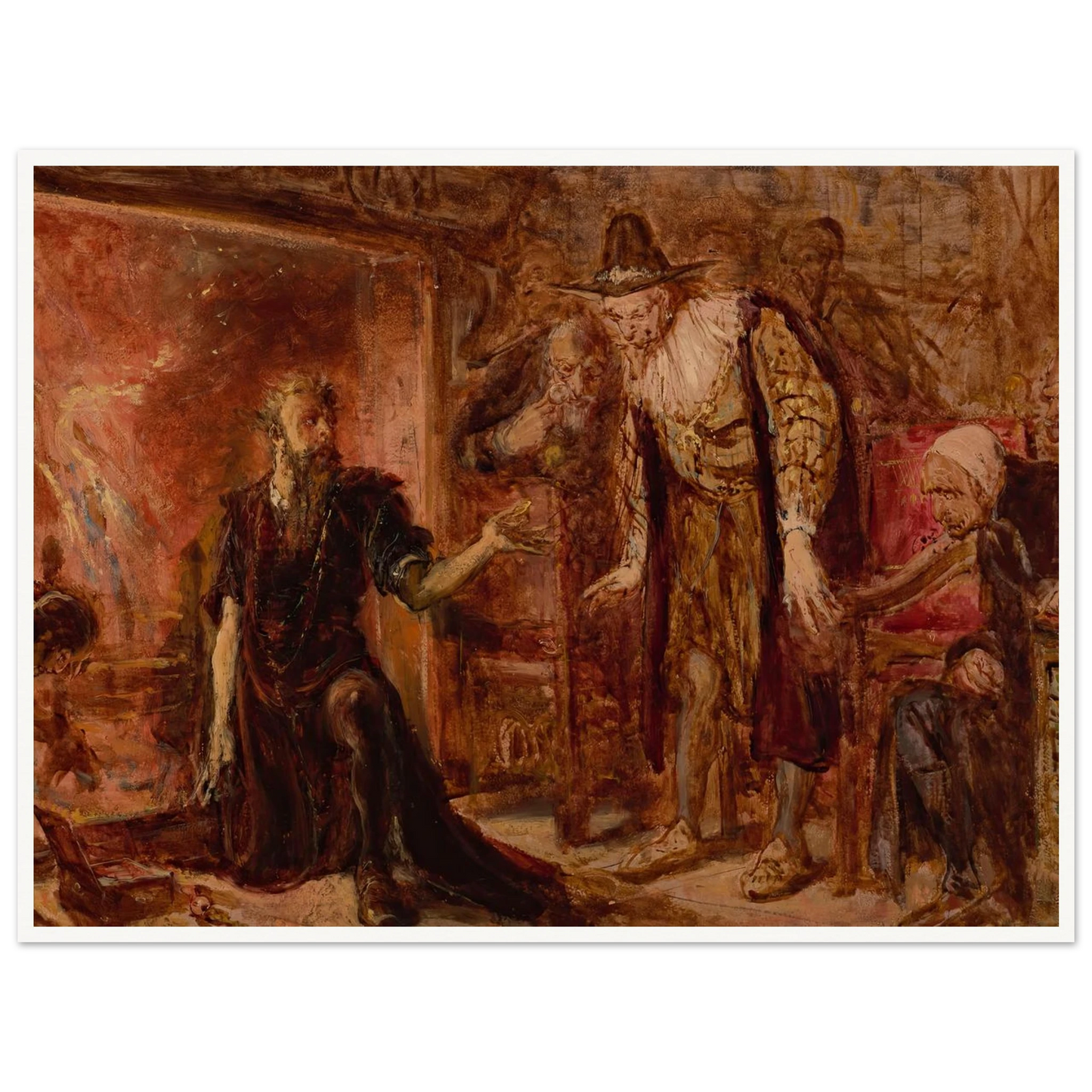 Alchemist Sendivogius and Sigismund III, sketch (1867) Art Print | Jan Matejko-Quipham Collections