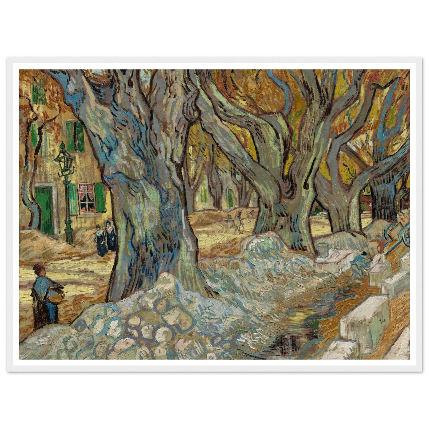 The Large Plane Trees (Road Menders at Saint-Rémy) (1889) Art Print | Vincent van Gogh-Quipham Collections