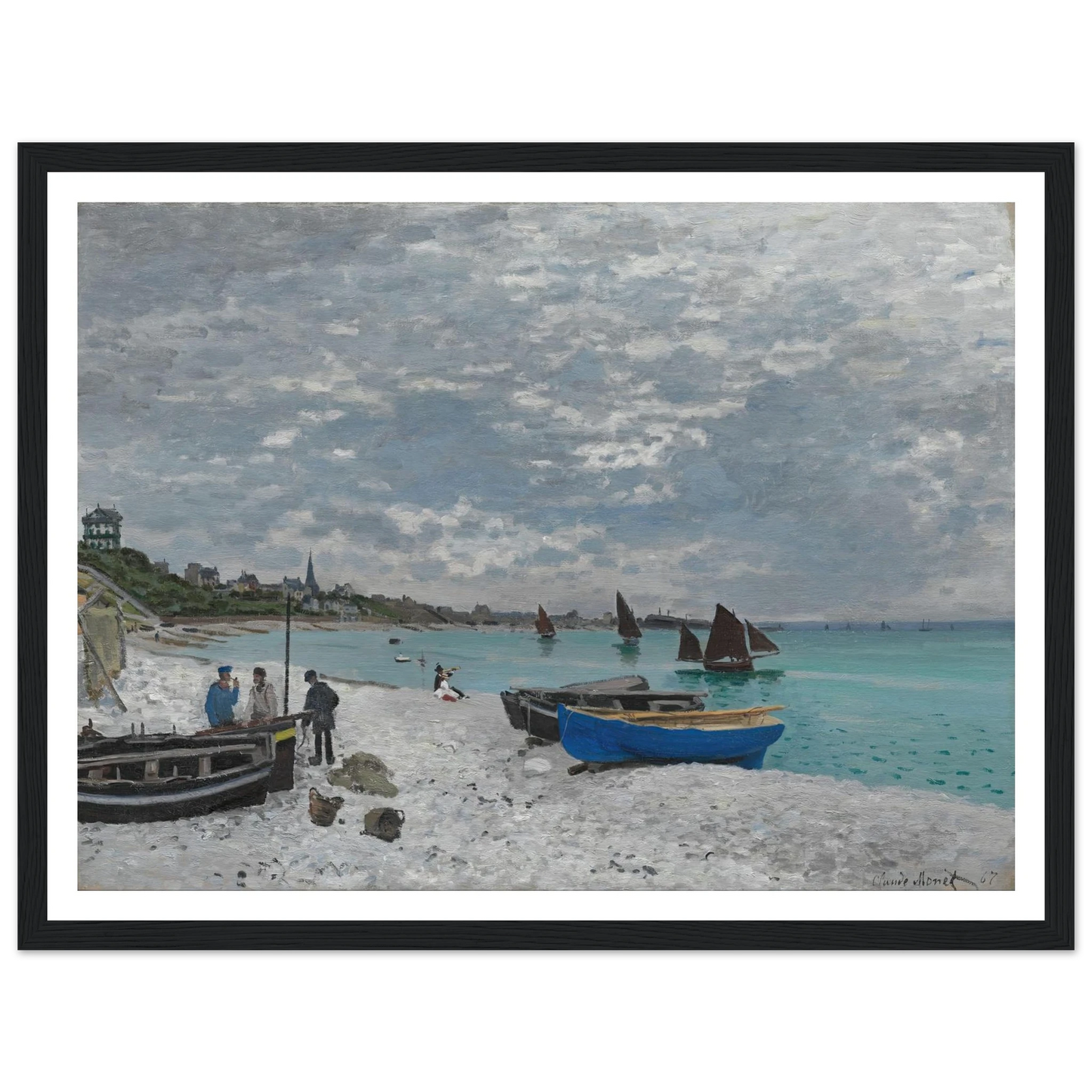 The Beach at Sainte-Adresse (1867) Art Print | Claude Monet-Quipham Collections