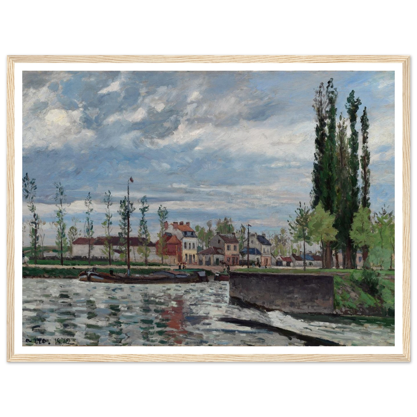 The Lock at Pontoise (1872) Art Print | Camille Pissarro-Quipham Collections
