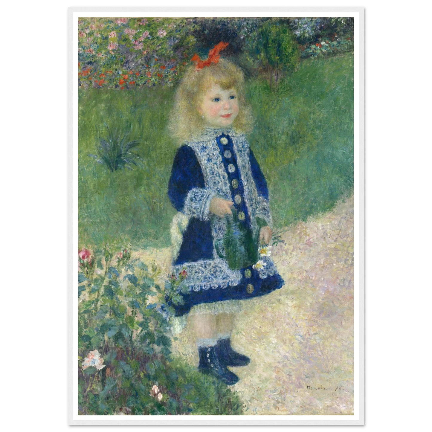 A Girl with a Watering Can (1876) Art Print | Pierre Auguste Renoir-Quipham Collections