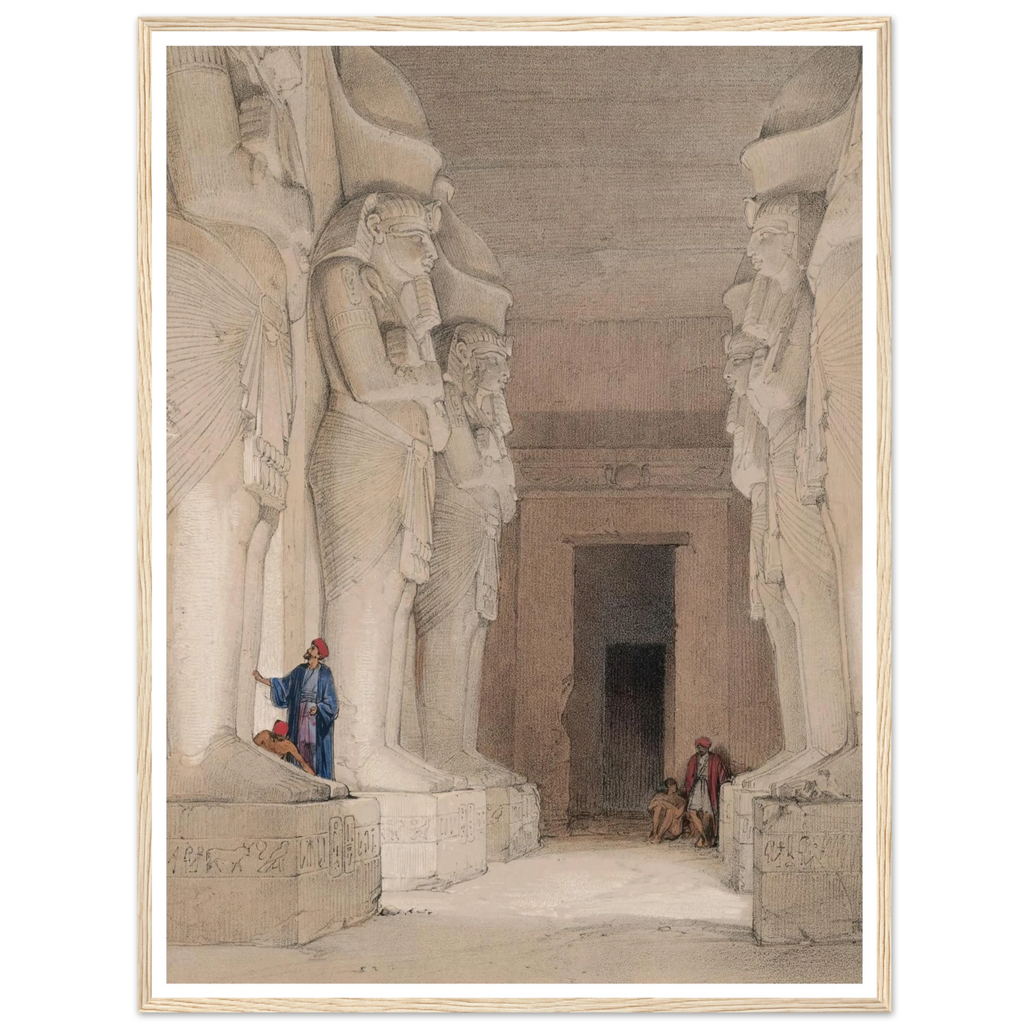Excavated Temple of Gyrshe [Gerf Hussein], Nubia. (1846-1849) Art Print | David Roberts-Quipham Collections