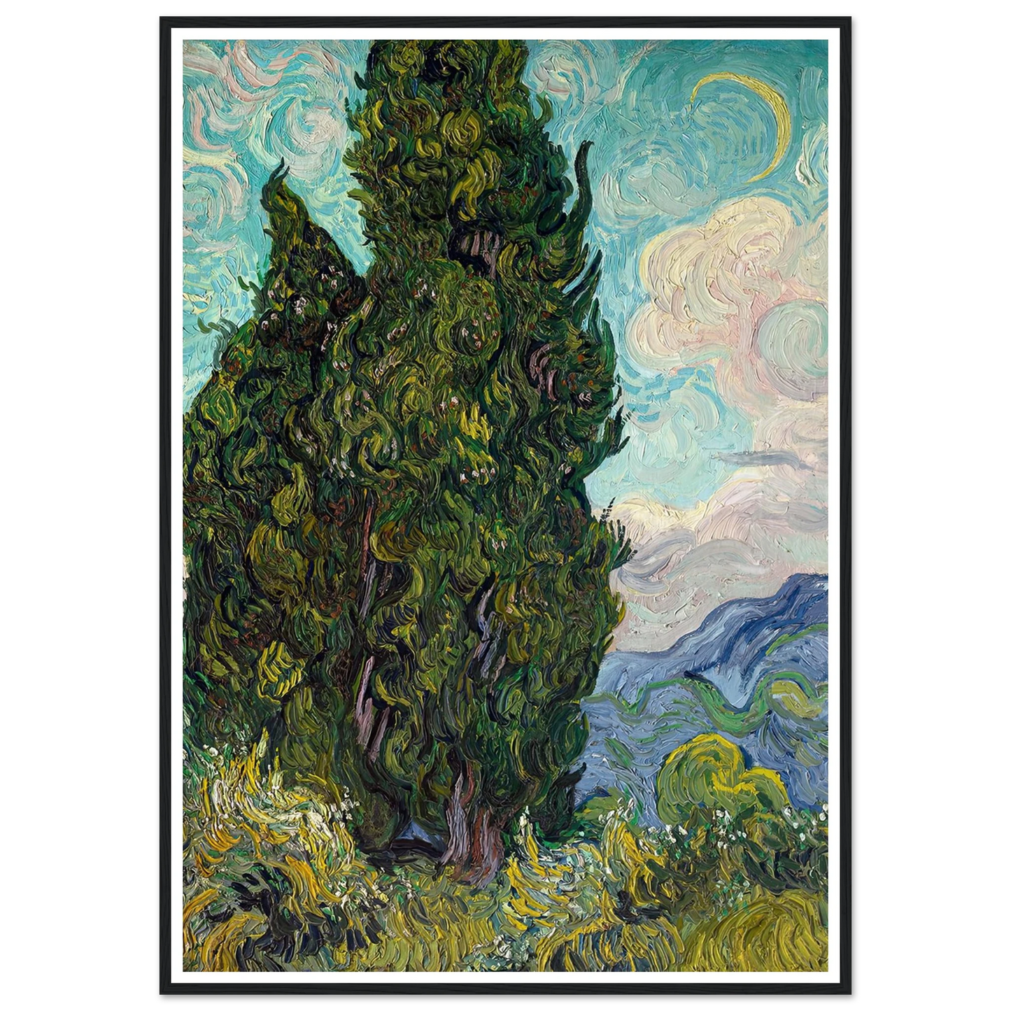 Cypresses (1889) Art Print | Vincent van Gogh-Quipham Collections