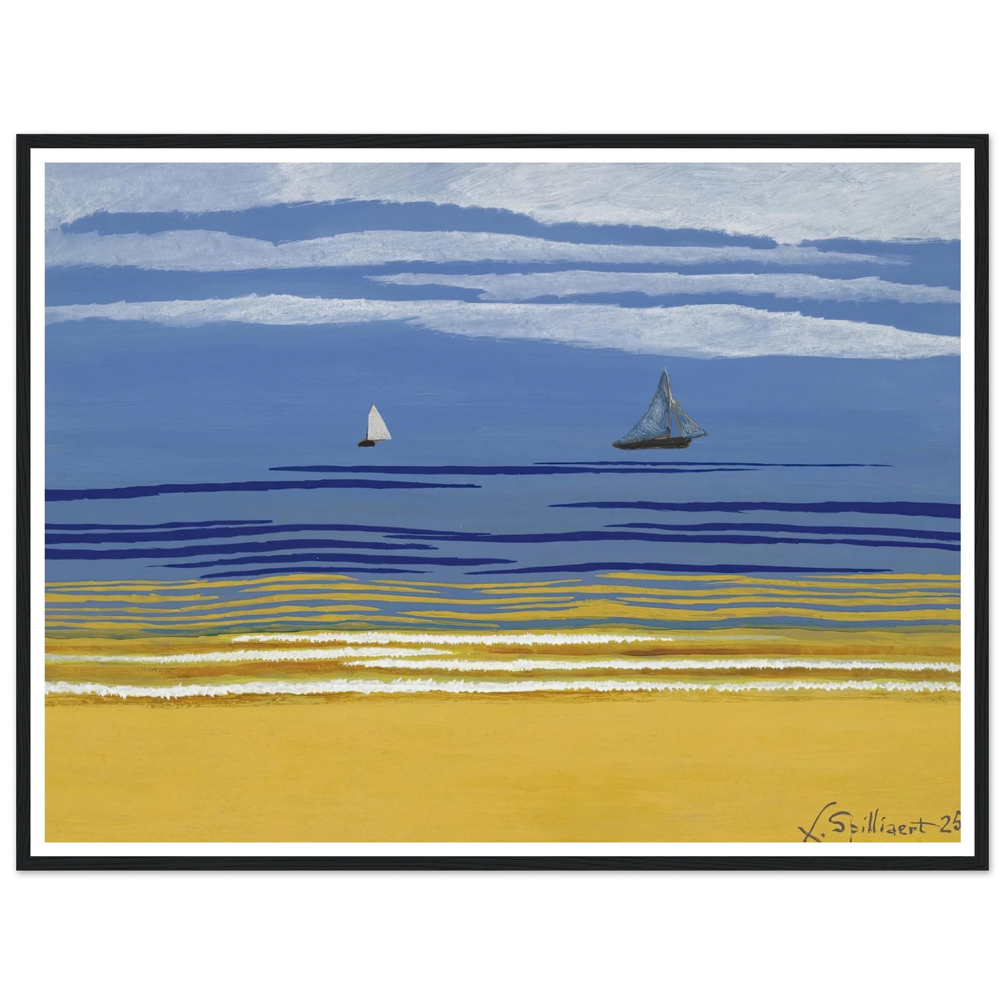 Marine avec bateaux à voiles (1925) Art Print | Leon Spilliaert-Quipham Collections