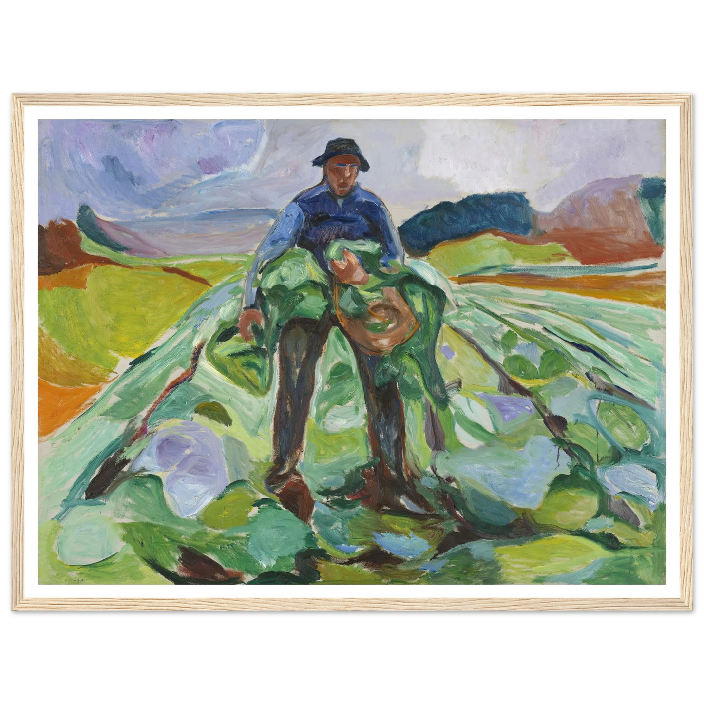Man in the Cabbage Field (1916) Art Print | Edvard Munch-Quipham Collections
