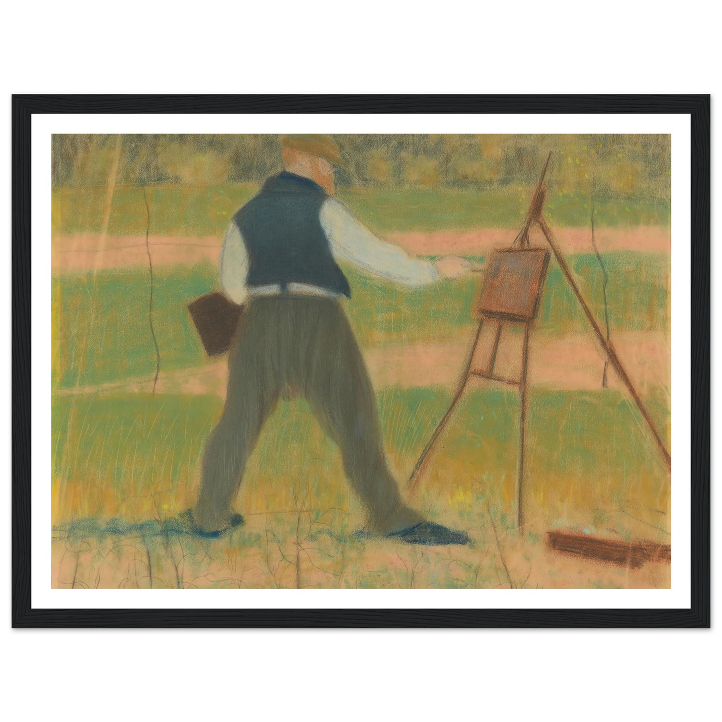 Permeke schilderend te Sint-Martens-Latem in april 1912 (1912) Art Print | Leon Spilliaert-Quipham Collections