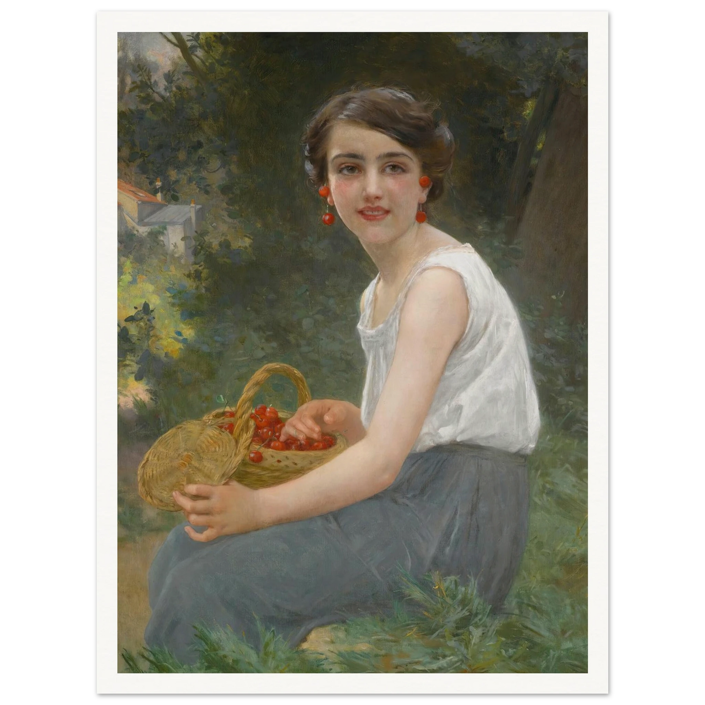 The cherry girl Art Print | Guillaume Seignac-Quipham Collections