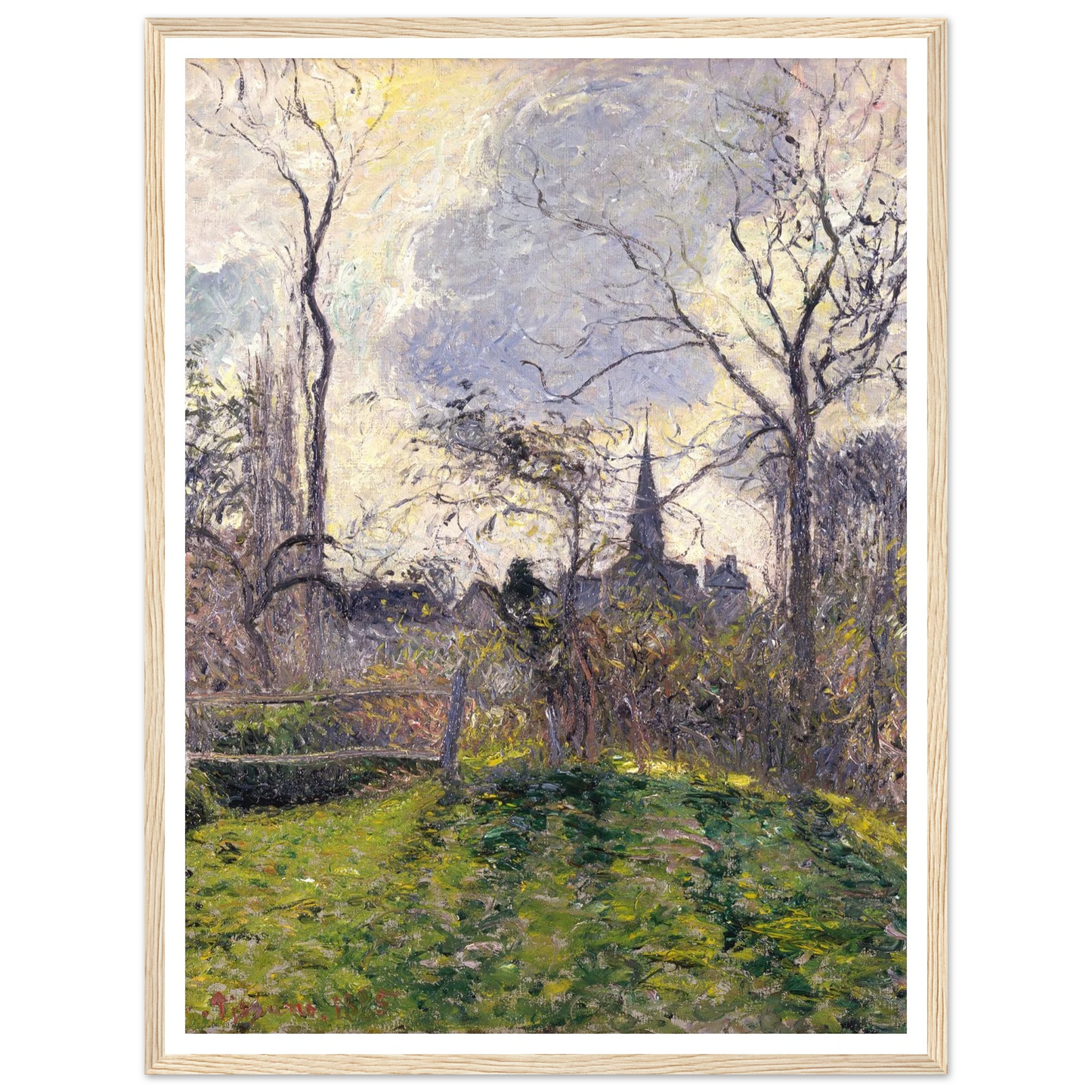 The Bell Tower of Bazincourt (1885) Art Print | Camille Pissarro-Quipham Collections