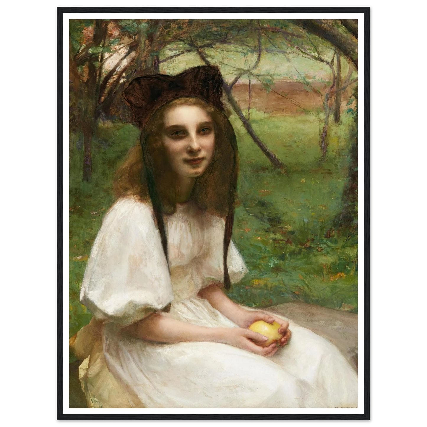 A portrait of a girl in a white dress Art Print | Pascal Adolphe Jean Dagnan Bouveret-Quipham Collections
