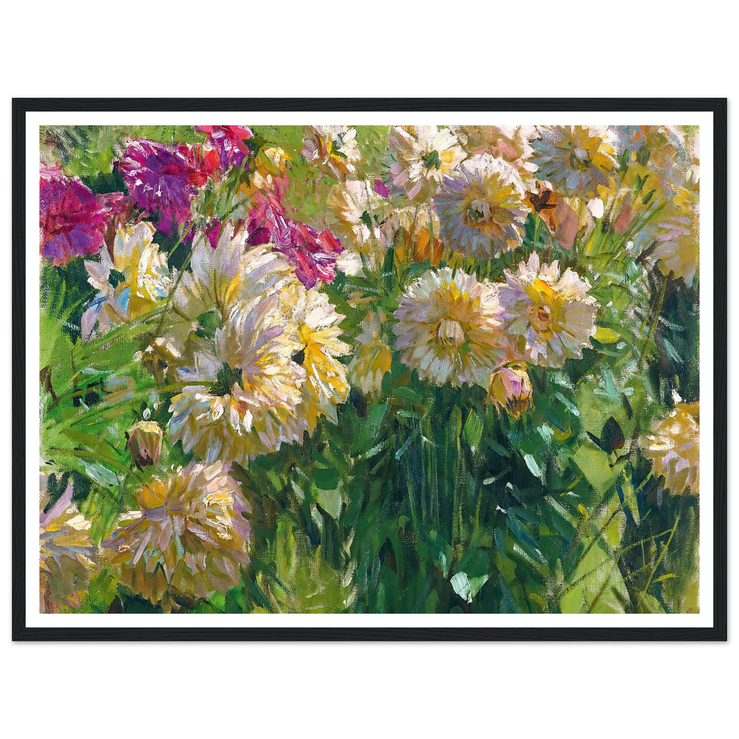 Dahlias Art Print | Carl Moll - Framed Poster - 30x40 cm / 12x16″ - Black frame