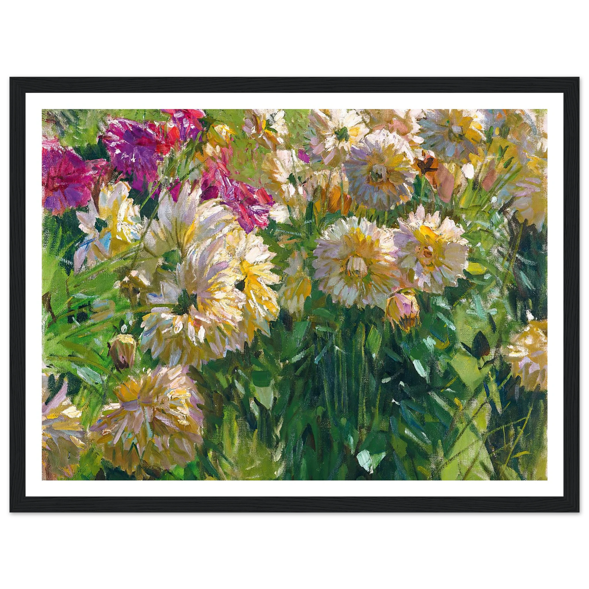 Dahlias Art Print | Carl Moll - Framed Poster - 30x40 cm / 12x16″ - Black frame