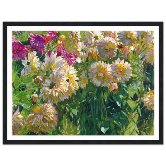 Dahlias Art Print | Carl Moll - Framed Poster - 30x40 cm / 12x16″ - Black frame