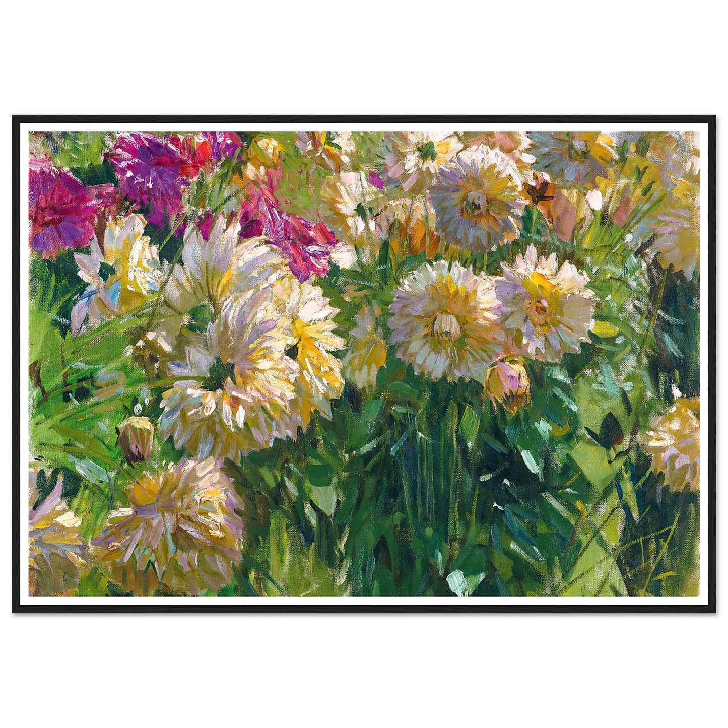 Dahlias Art Print | Carl Moll - Framed Poster - 30x40 cm / 12x16″ - Black frame
