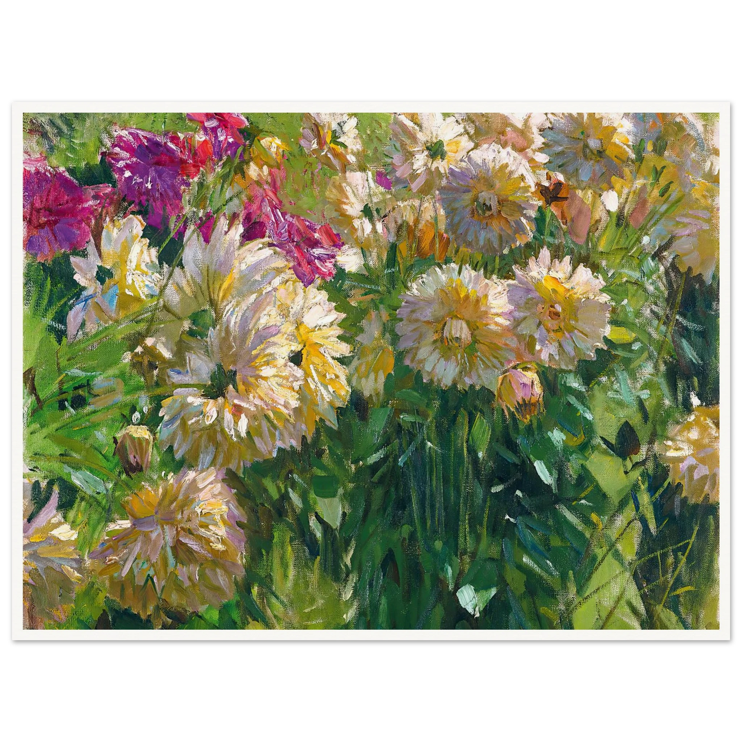 Dahlias Art Print | Carl Moll - Framed Poster - 30x40 cm / 12x16″ - Black frame