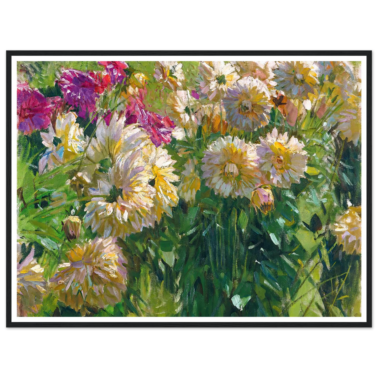 Dahlias Art Print | Carl Moll - Framed Poster - 30x40 cm / 12x16″ - Black frame