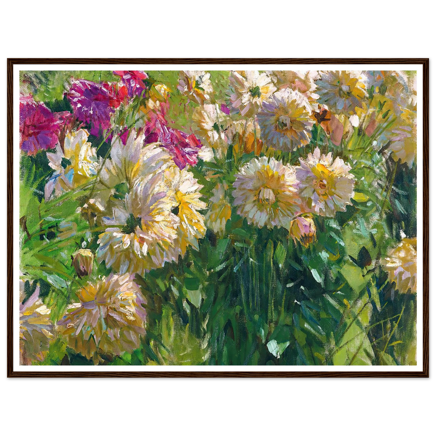 Dahlias Art Print | Carl Moll - Framed Poster - 30x40 cm / 12x16″ - Black frame