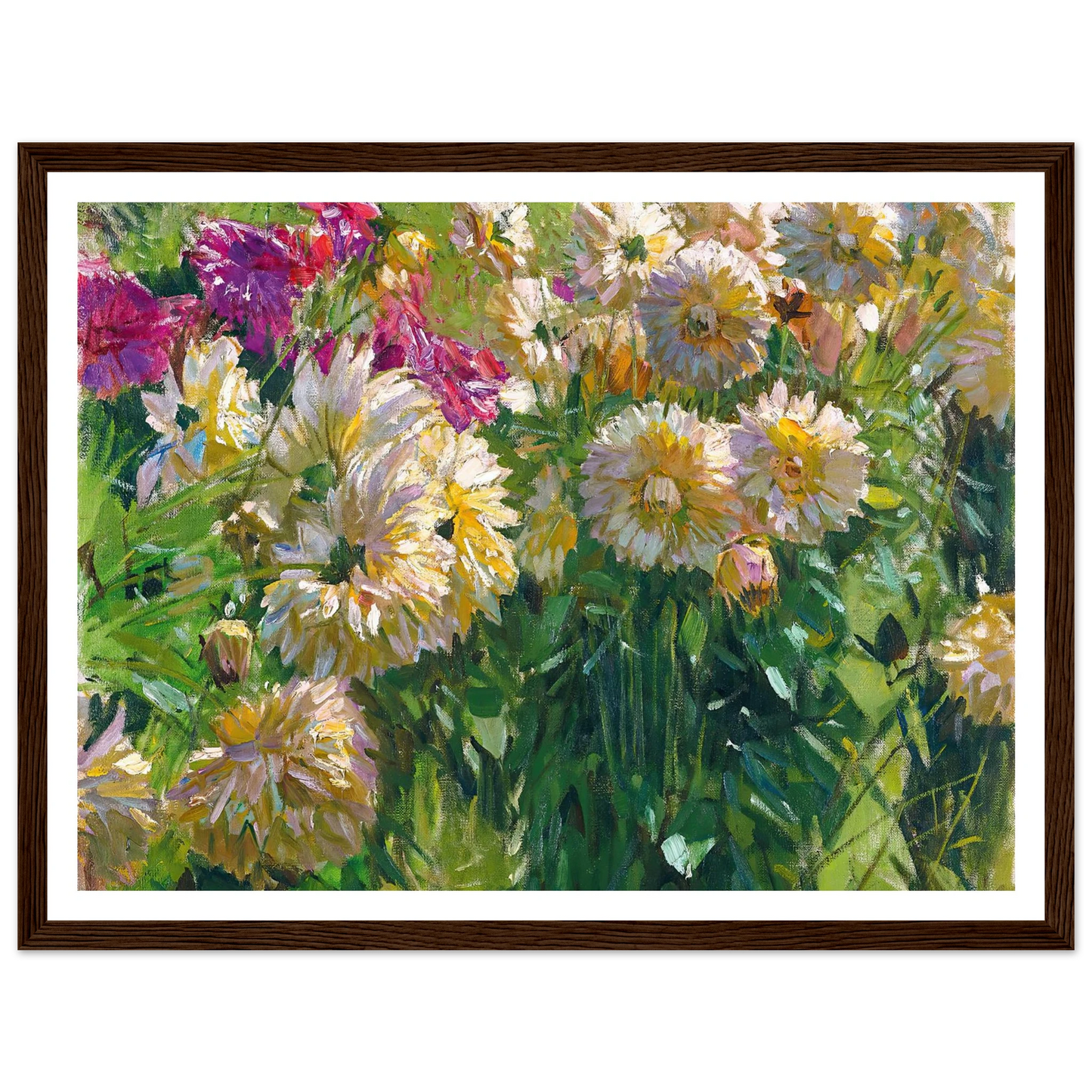 Dahlias Art Print | Carl Moll - Framed Poster - 30x40 cm / 12x16″ - Black frame