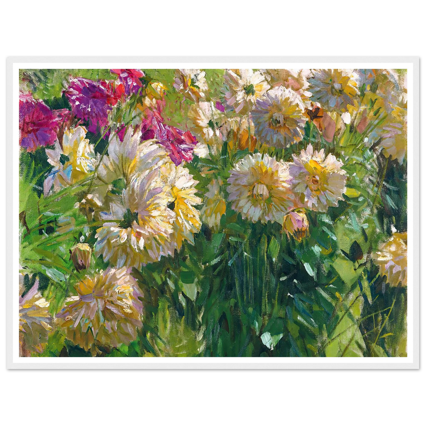 Dahlias Art Print | Carl Moll - Framed Poster - 30x40 cm / 12x16″ - Black frame
