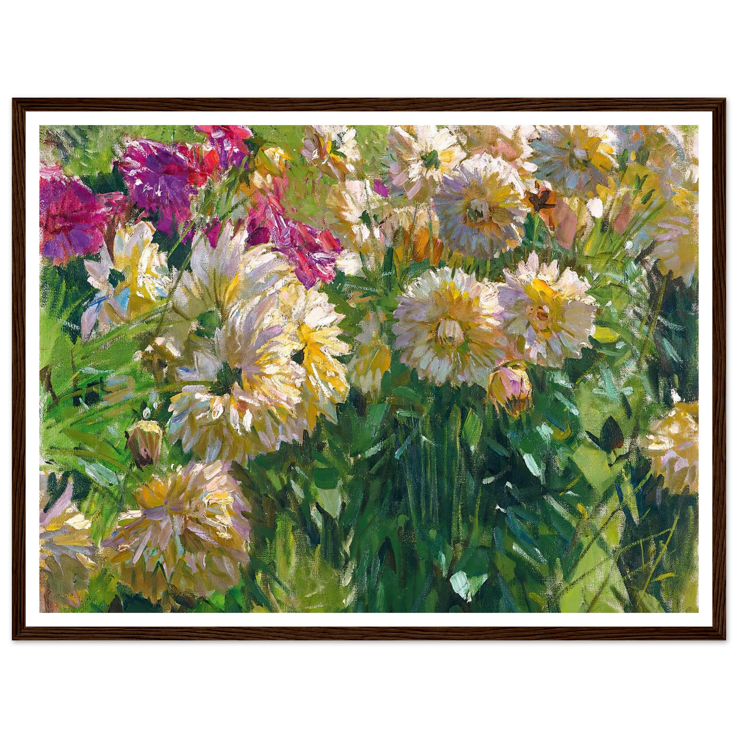 Dahlias Art Print | Carl Moll - Framed Poster - 30x40 cm / 12x16″ - Black frame