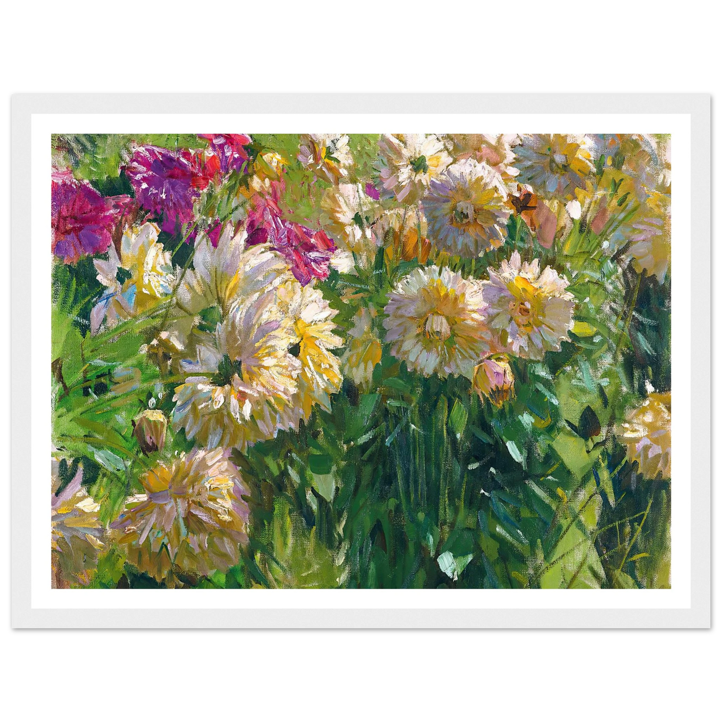 Dahlias Art Print | Carl Moll - Framed Poster - 30x40 cm / 12x16″ - Black frame