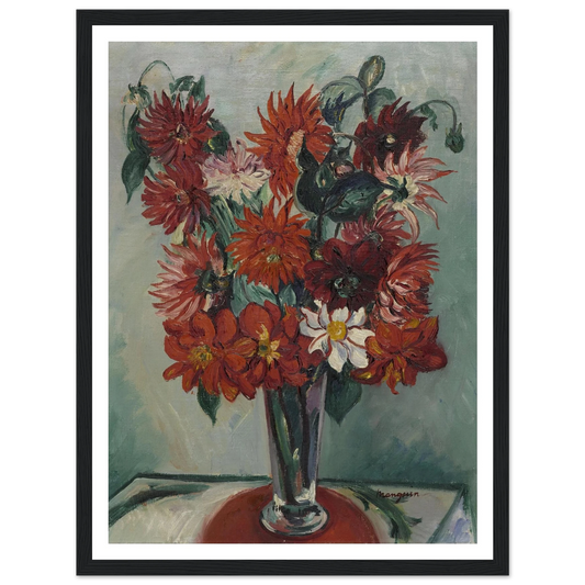 Dahlias Art Print | Henri Manguin - Framed Poster - 30x40 cm / 12x16″ - Black frame