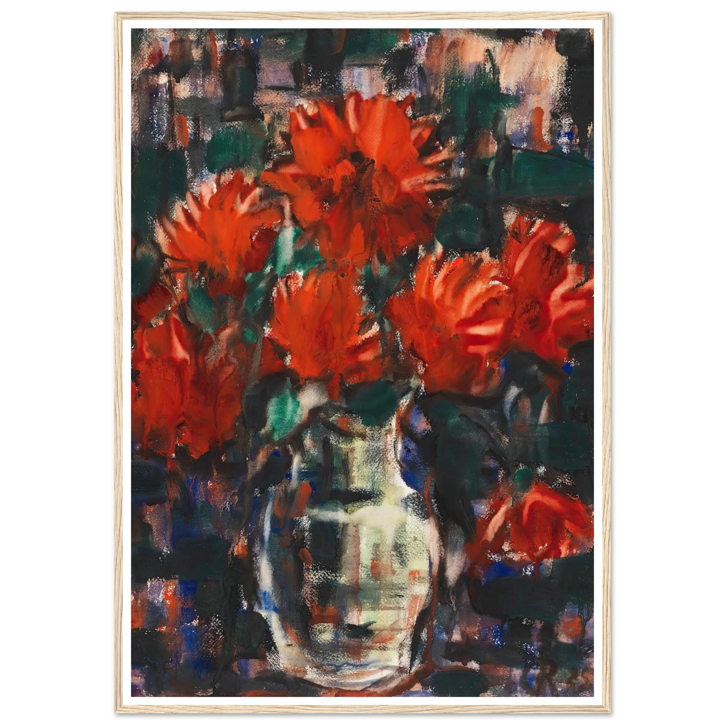 Dahlien (1925) Art Print | Christian Rohlfs - Framed Poster - 30x40 cm / 12x16″ - Black frame