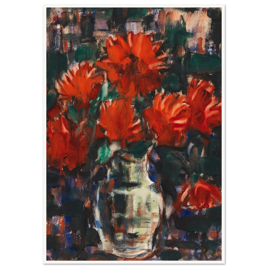 Dahlien (1925) Art Print | Christian Rohlfs - Framed Poster - 30x40 cm / 12x16″ - Black frame