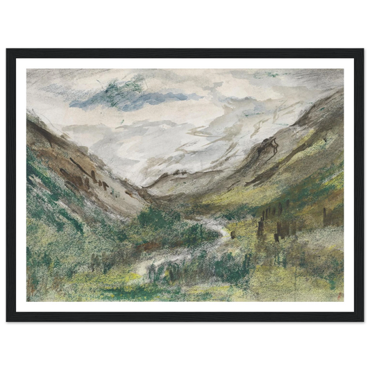 Dal met begroeide bergen (1834 - 1911) Art Print | Jozef Israels - Framed Poster - 30x40 cm / 12x16″ - Black frame