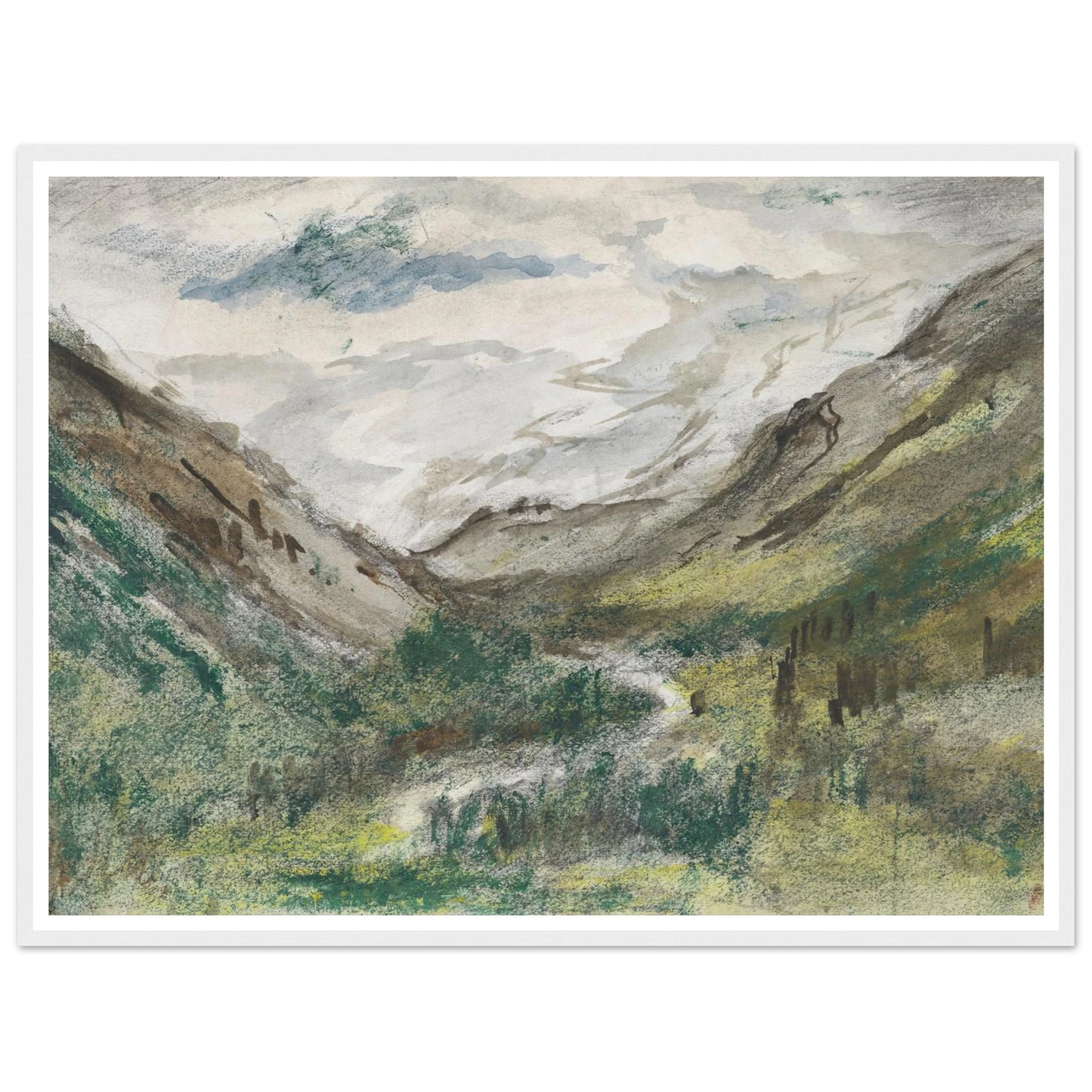 Dal met begroeide bergen (1834 - 1911) Art Print | Jozef Israels - Framed Poster - 30x40 cm / 12x16″ - Black frame