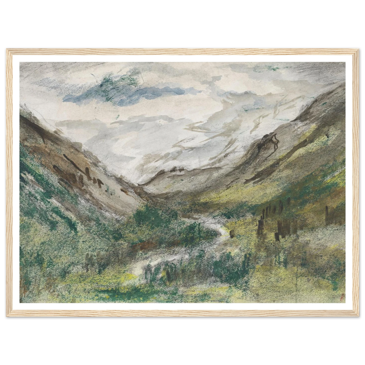 Dal met begroeide bergen (1834 - 1911) Art Print | Jozef Israels - Framed Poster - 30x40 cm / 12x16″ - Black frame