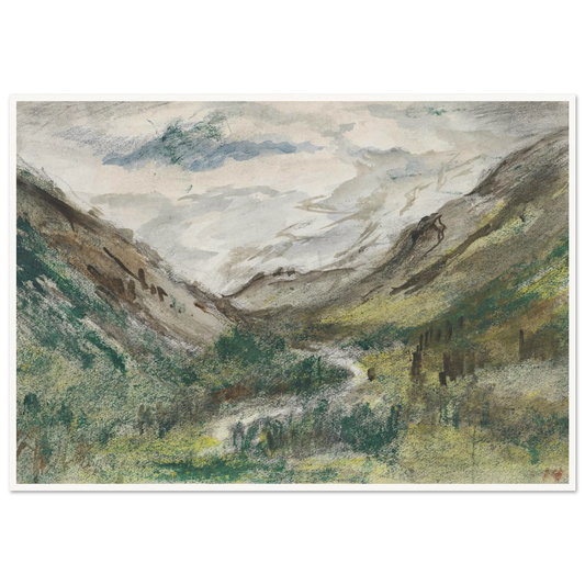 Dal met begroeide bergen (1834 - 1911) Art Print | Jozef Israels - Framed Poster - 30x40 cm / 12x16″ - Black frame