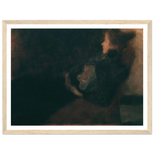 Dame am Kamin (1897-1898) Art Print | Gustav Klimt - Framed Poster - 30x40 cm / 12x16″ - Black frame