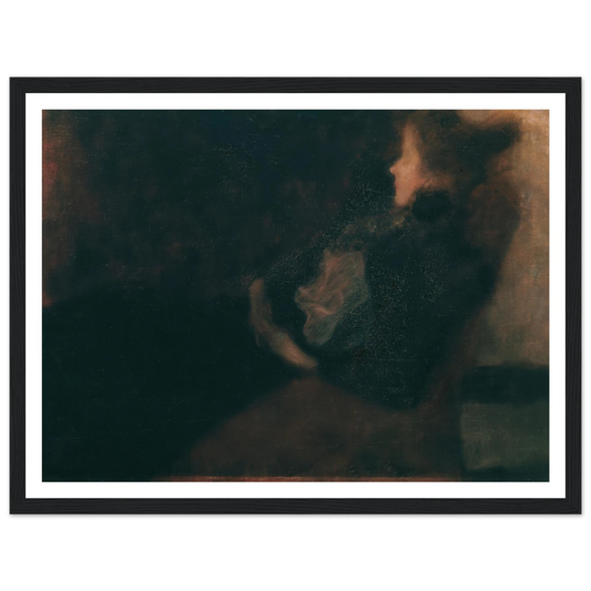 Dame am Kamin (1897-1898) Art Print | Gustav Klimt - Framed Poster - 30x40 cm / 12x16″ - Black frame