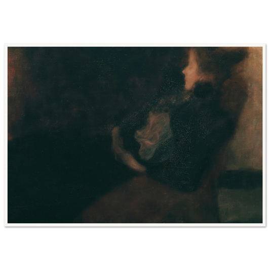 Dame am Kamin (1897-1898) Art Print | Gustav Klimt - Framed Poster - 30x40 cm / 12x16″ - Black frame