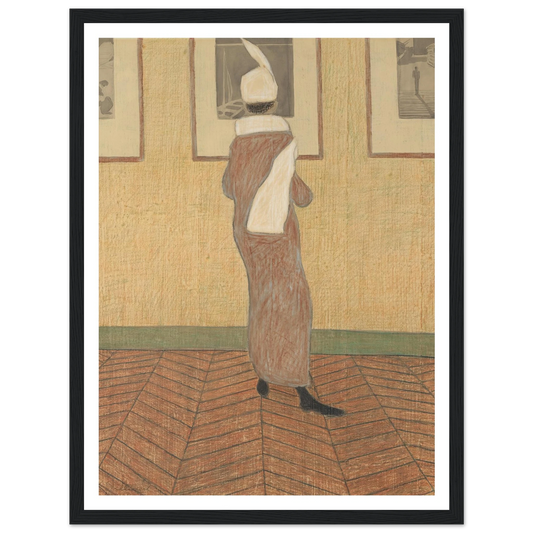 Dame in expositie (1912) Art Print | Leon Spilliaert - Framed Poster - 30x40 cm / 12x16″ - Black frame