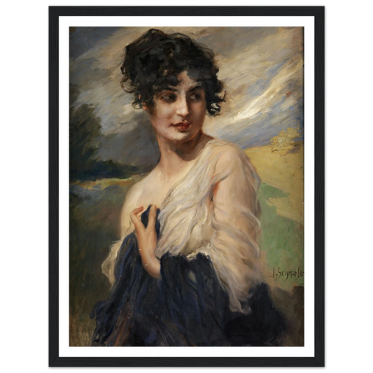 Damenbildnis Art Print | Leopold Schmutzler - Framed Poster - 30x40 cm / 12x16″ - Black frame