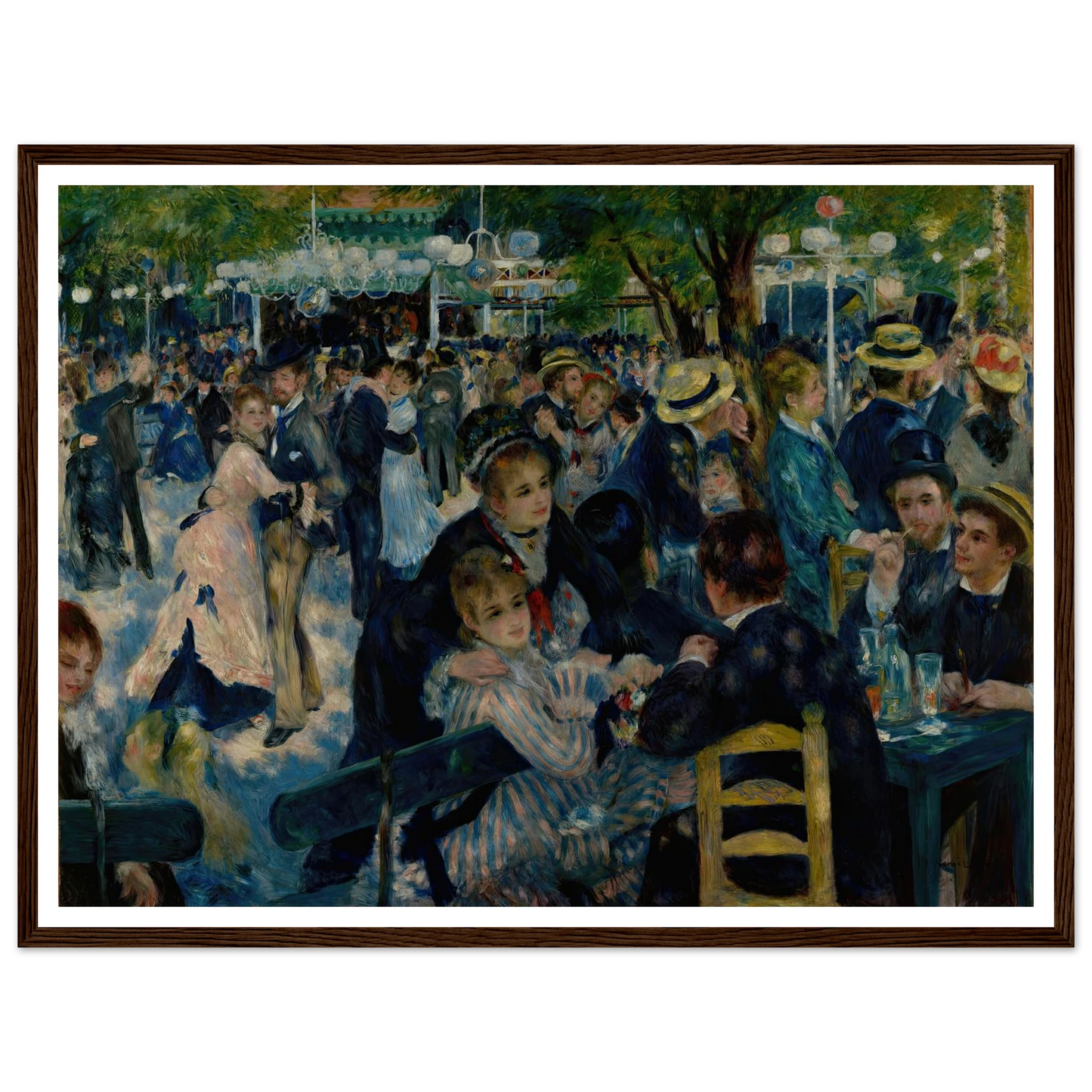 Dance at Le Moulin de la Galette (1876) Art Print | Pierre Auguste Renoir - Framed Poster - 30x40 cm / 12x16″ - Black frame