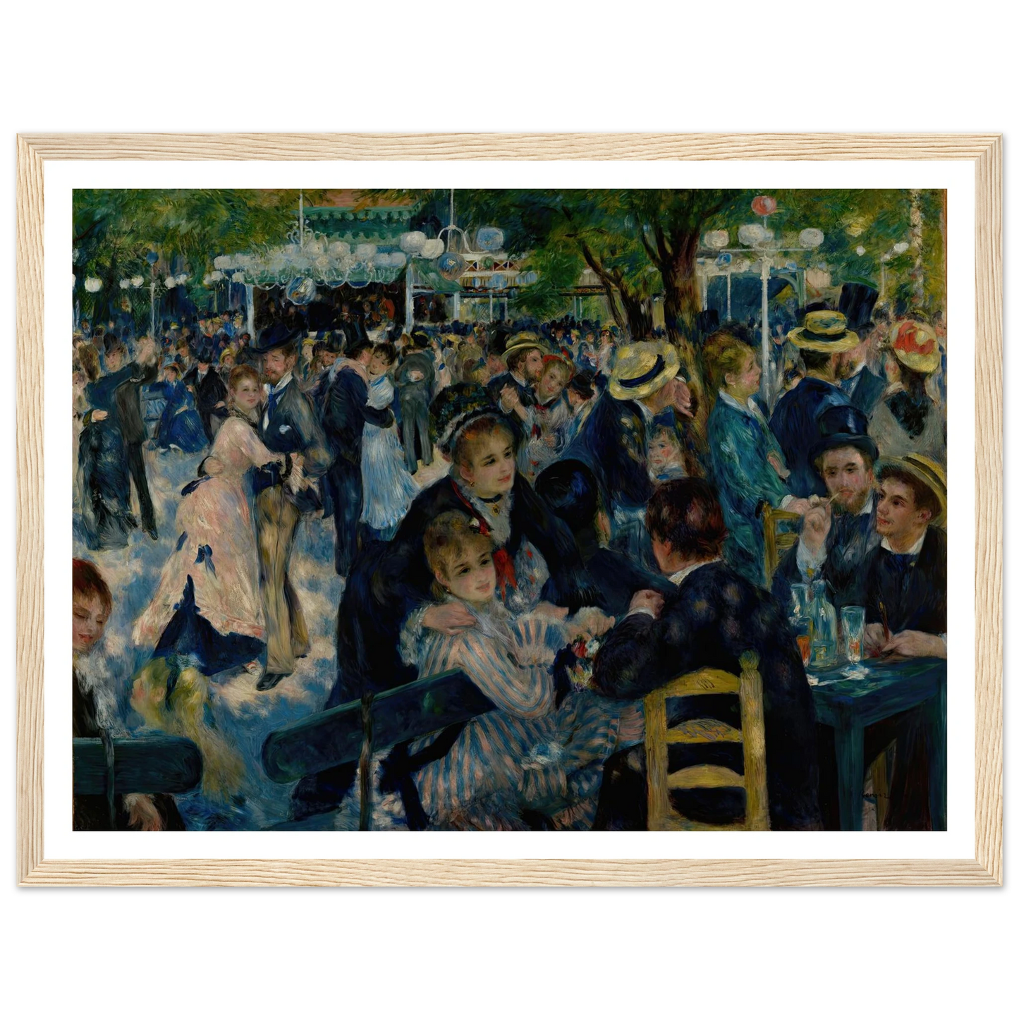 Dance at Le Moulin de la Galette (1876) Art Print | Pierre Auguste Renoir - Framed Poster - 30x40 cm / 12x16″ - Black frame