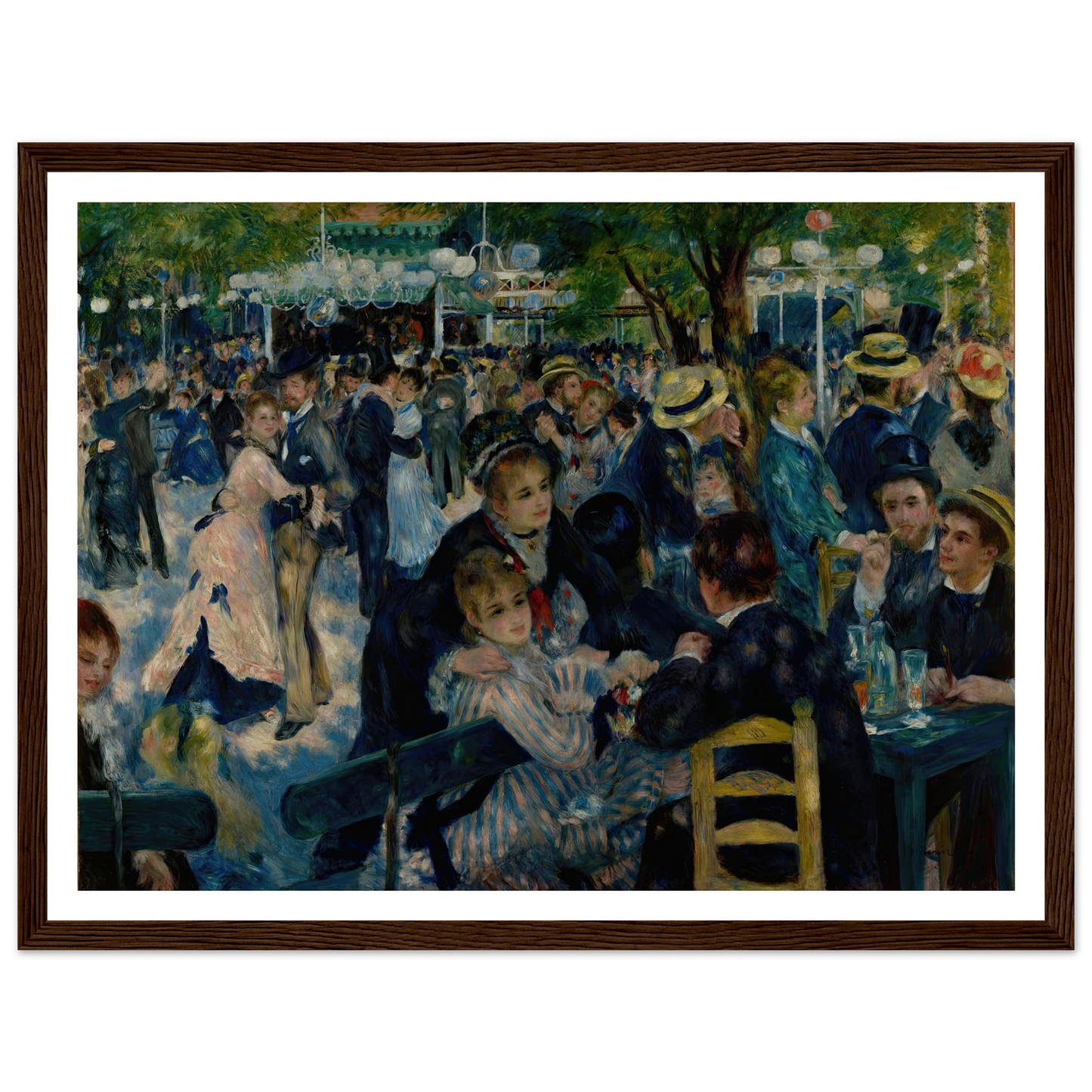 Dance at Le Moulin de la Galette (1876) Art Print | Pierre Auguste Renoir - Framed Poster - 30x40 cm / 12x16″ - Black frame