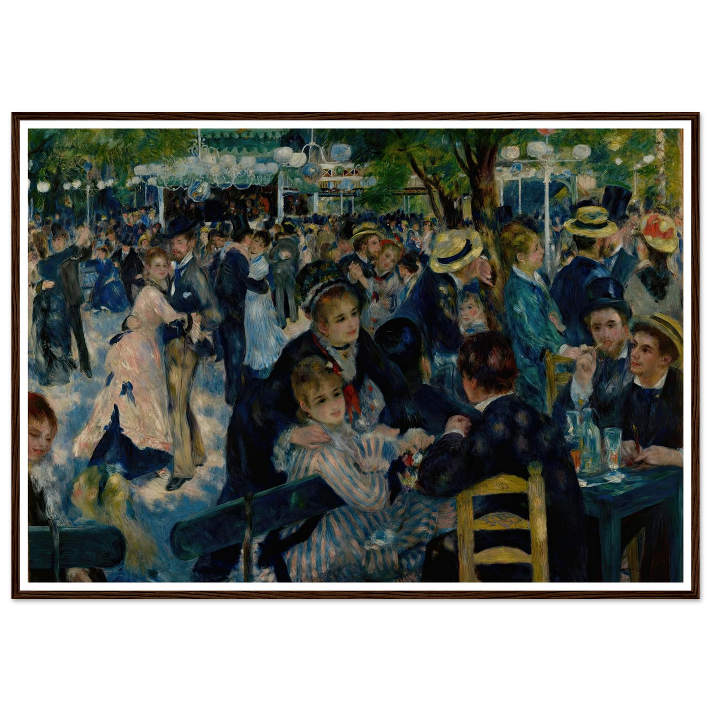 Dance at Le Moulin de la Galette (1876) Art Print | Pierre Auguste Renoir - Framed Poster - 30x40 cm / 12x16″ - Black frame