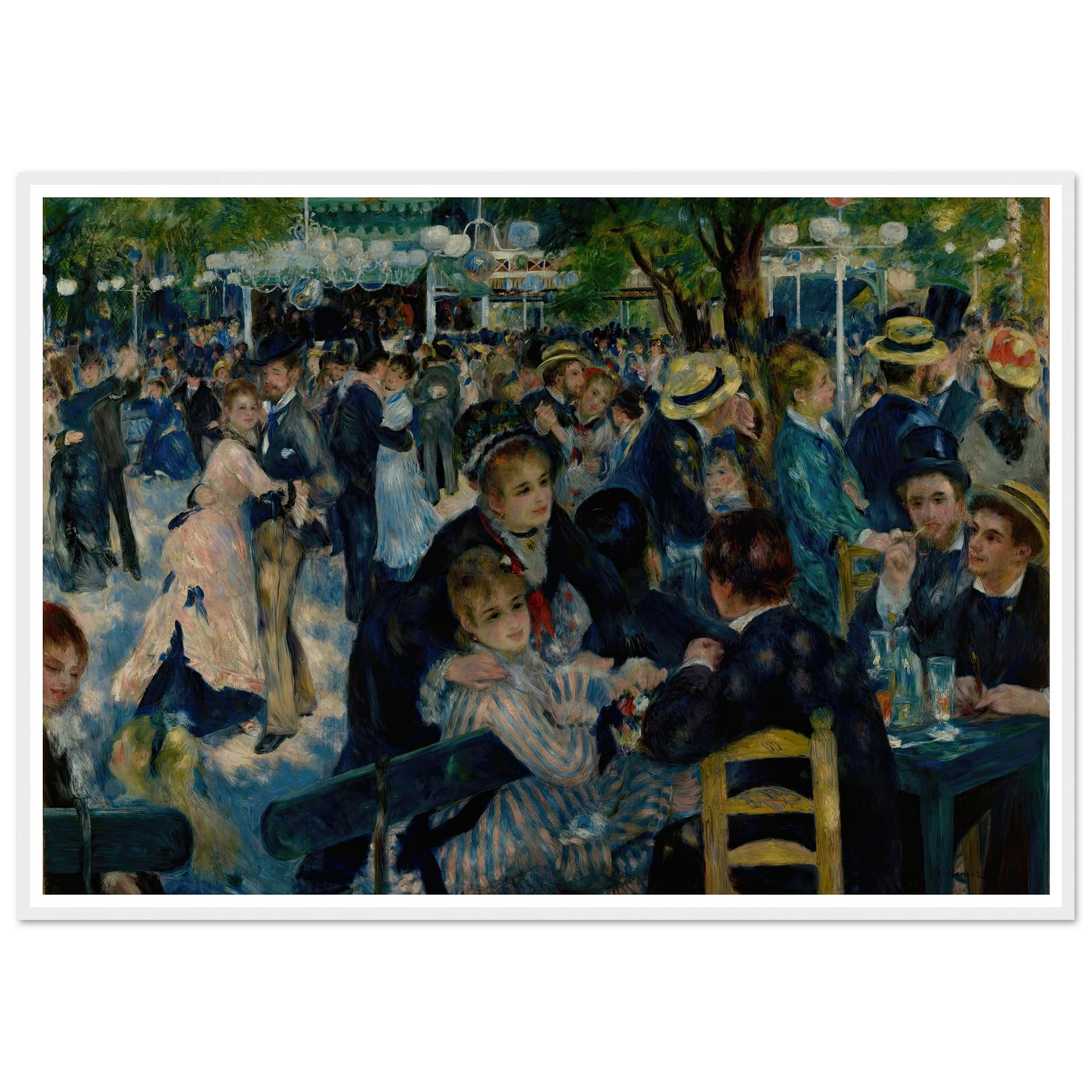 Dance at Le Moulin de la Galette (1876) Art Print | Pierre Auguste Renoir - Framed Poster - 30x40 cm / 12x16″ - Black frame